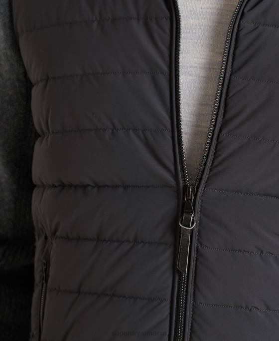 Superdry jachetă mixtă captusită studios îmbrăcăminte gri inchis bărbați JX0Z1039