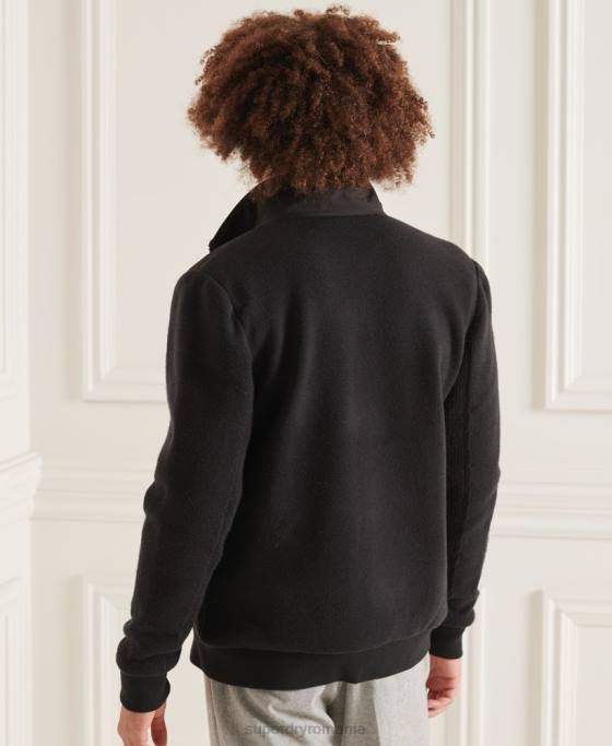 Superdry jachetă mixtă captusită studios îmbrăcăminte negru bărbați JX0Z1125