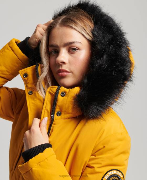 Superdry jachetă parka Ashley Everest îmbrăcăminte galben femei JX0Z5740