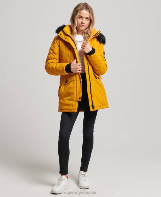 Superdry jachetă parka Ashley Everest îmbrăcăminte galben femei JX0Z5740