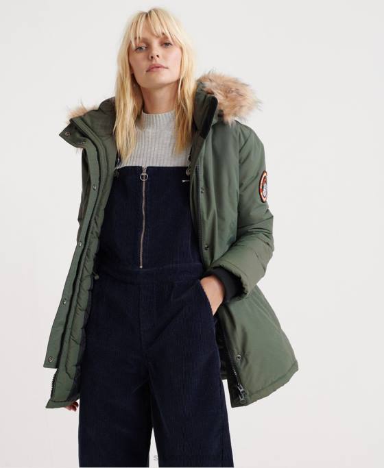 Superdry jachetă parka Ashley Everest îmbrăcăminte verde femei JX0Z5716