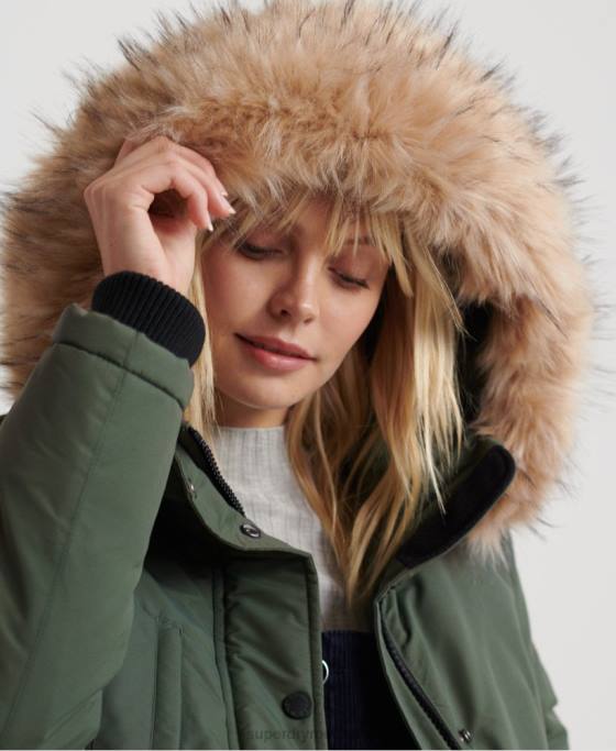 Superdry jachetă parka Ashley Everest îmbrăcăminte verde femei JX0Z5716