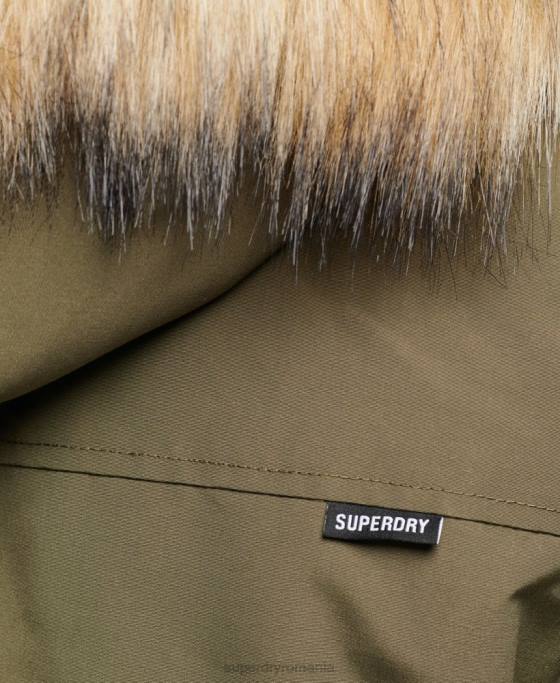 Superdry jachetă parka Everest cu glugă din blană artificială îmbrăcăminte kaki bărbați JX0Z999