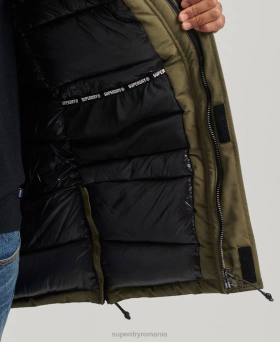 Superdry jachetă parka Everest cu glugă din blană artificială îmbrăcăminte kaki bărbați JX0Z999