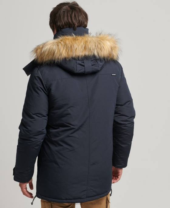 Superdry jachetă parka Everest cu glugă din blană artificială îmbrăcăminte marina bărbați JX0Z957