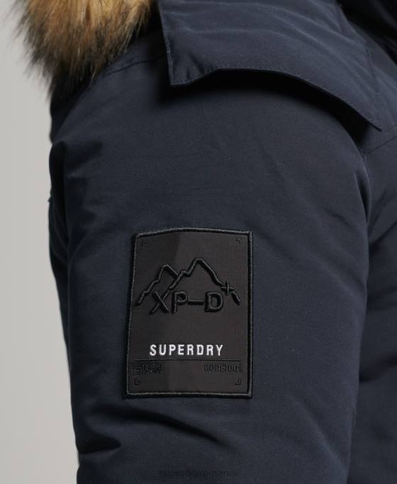 Superdry jachetă parka Everest cu glugă din blană artificială îmbrăcăminte marina bărbați JX0Z957