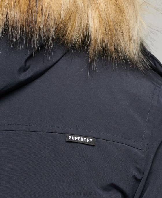 Superdry jachetă parka Everest cu glugă din blană artificială îmbrăcăminte marina bărbați JX0Z957