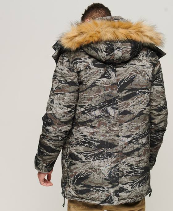 Superdry jachetă parka Everest cu glugă din blană artificială îmbrăcăminte verde bărbați JX0Z4547