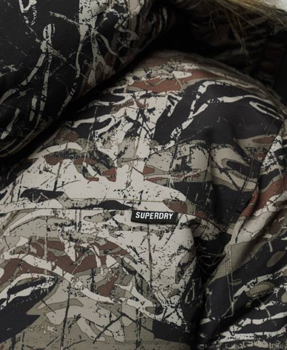 Superdry jachetă parka Everest cu glugă din blană artificială îmbrăcăminte verde bărbați JX0Z4547