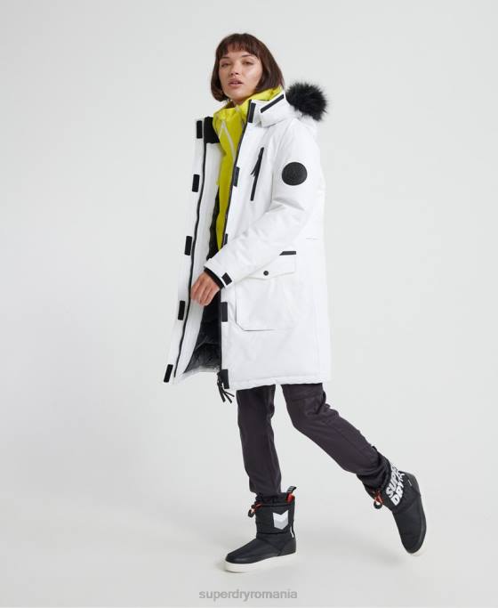 Superdry jachetă parka aiko Everest din puf îmbrăcăminte cremă femei JX0Z5705