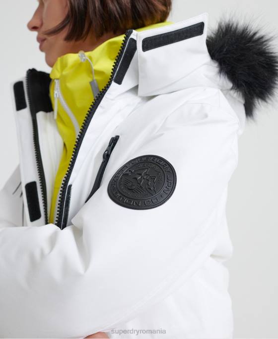 Superdry jachetă parka aiko Everest din puf îmbrăcăminte cremă femei JX0Z5705