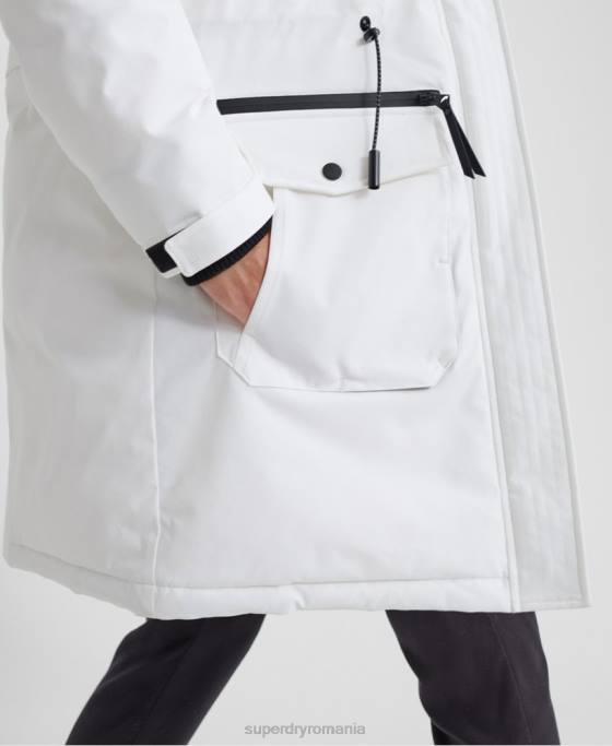 Superdry jachetă parka aiko Everest din puf îmbrăcăminte cremă femei JX0Z5705