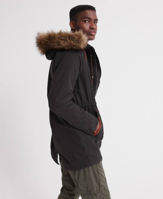 Superdry jachetă parka aviator pentru începători de munte îmbrăcăminte negru bărbați JX0Z4605