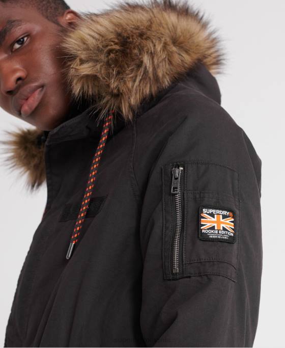 Superdry jachetă parka aviator pentru începători de munte îmbrăcăminte negru bărbați JX0Z4605