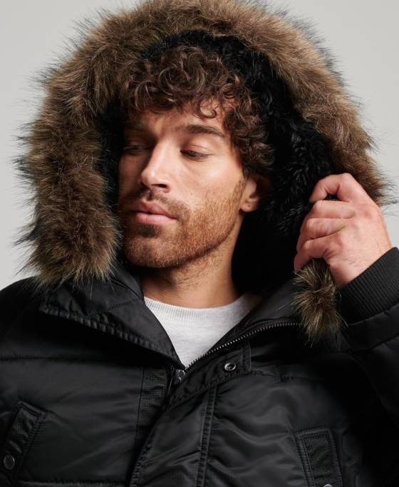 Superdry jachetă parka chinook îmbrăcăminte gri inchis bărbați JX0Z4447