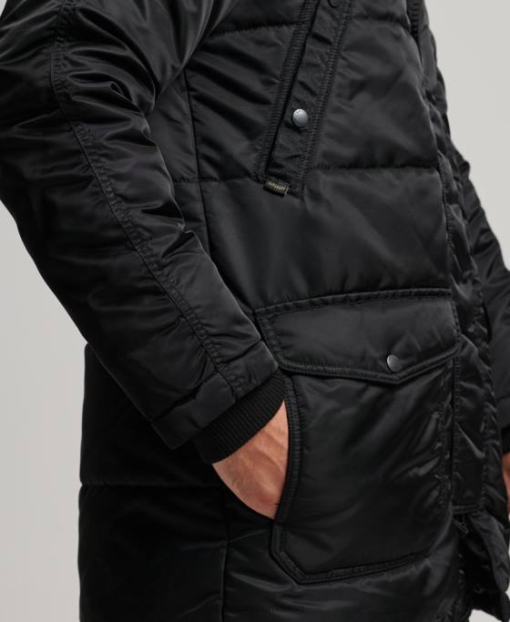 Superdry jachetă parka chinook îmbrăcăminte gri inchis bărbați JX0Z4447