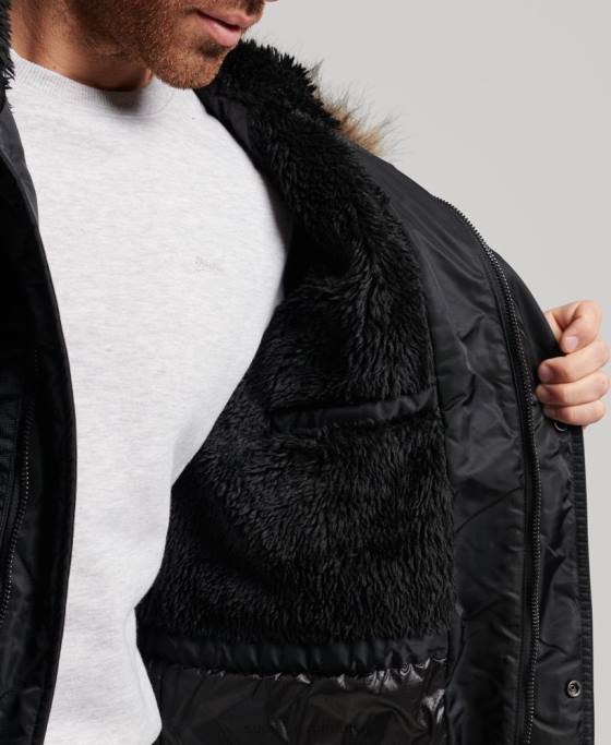 Superdry jachetă parka chinook îmbrăcăminte gri inchis bărbați JX0Z4447