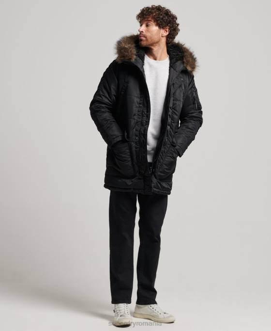 Superdry jachetă parka chinook îmbrăcăminte gri inchis bărbați JX0Z4447