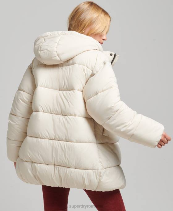 Superdry jachetă parka căptușită cocoon xpd îmbrăcăminte cremă femei JX0Z5496