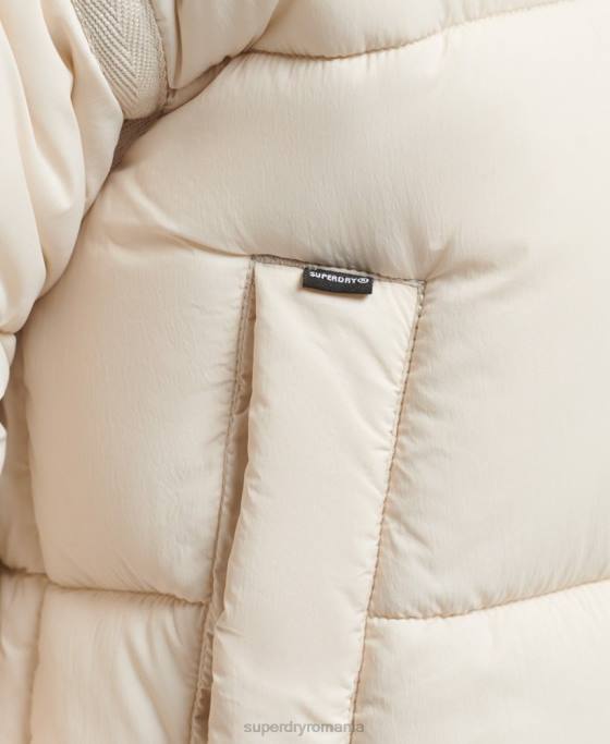 Superdry jachetă parka căptușită cocoon xpd îmbrăcăminte cremă femei JX0Z5496