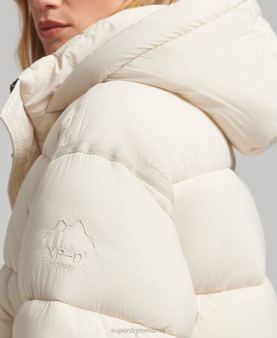 Superdry jachetă parka căptușită cocoon xpd îmbrăcăminte cremă femei JX0Z5496