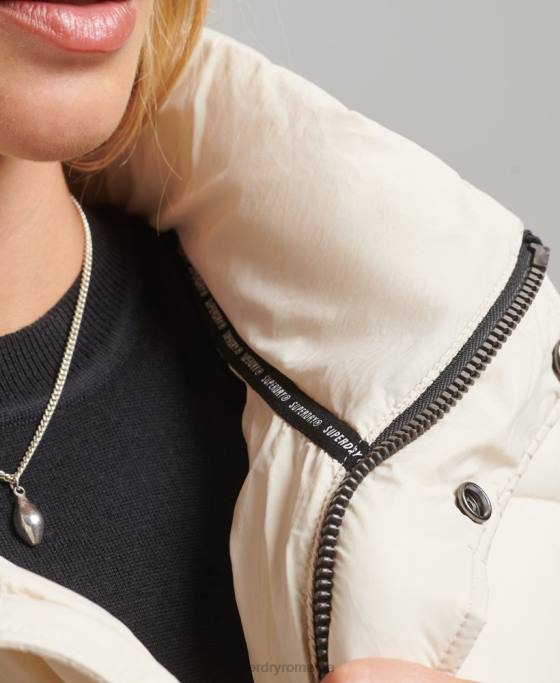 Superdry jachetă parka căptușită cocoon xpd îmbrăcăminte cremă femei JX0Z5496