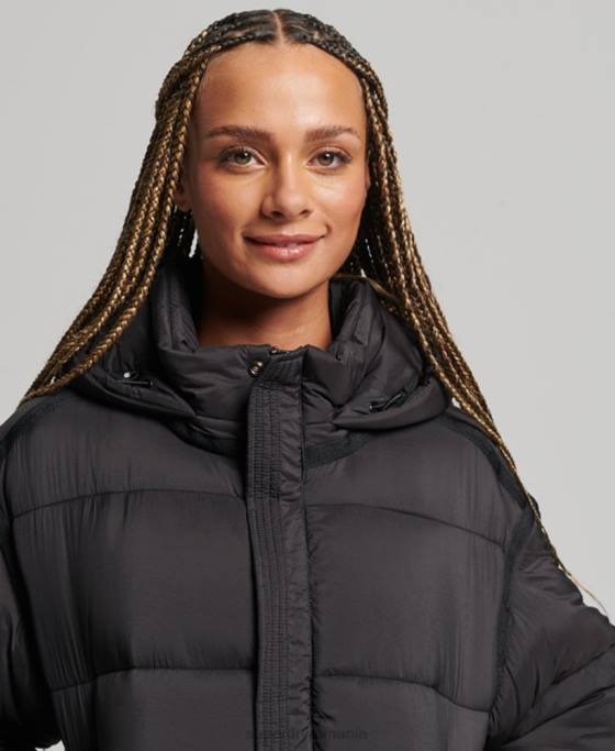 Superdry jachetă parka căptușită cocoon xpd îmbrăcăminte negru femei JX0Z5435