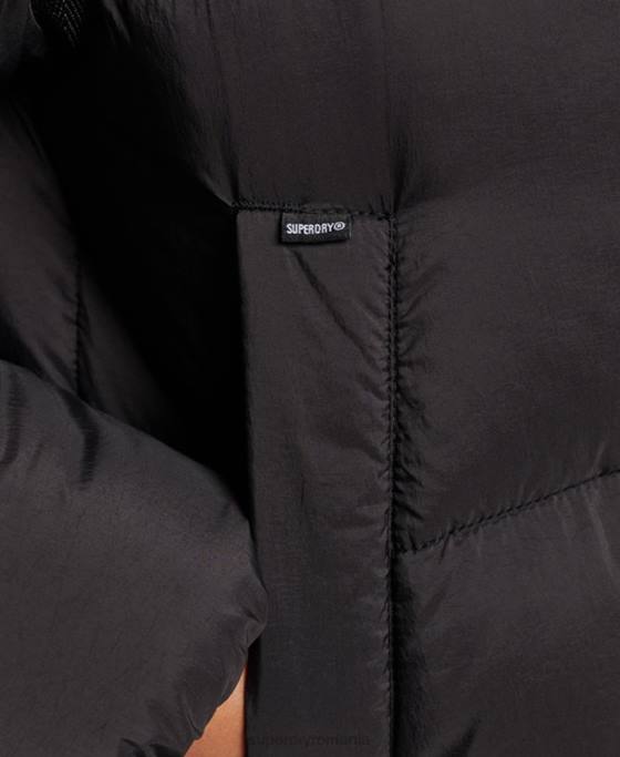 Superdry jachetă parka căptușită cocoon xpd îmbrăcăminte negru femei JX0Z5435