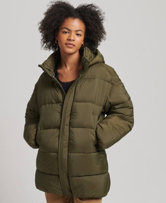 Superdry jachetă parka căptușită cocoon xpd îmbrăcăminte verde femei JX0Z5455
