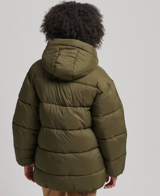 Superdry jachetă parka căptușită cocoon xpd îmbrăcăminte verde femei JX0Z5455