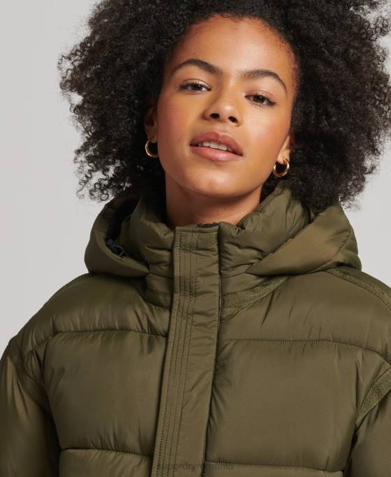 Superdry jachetă parka căptușită cocoon xpd îmbrăcăminte verde femei JX0Z5455