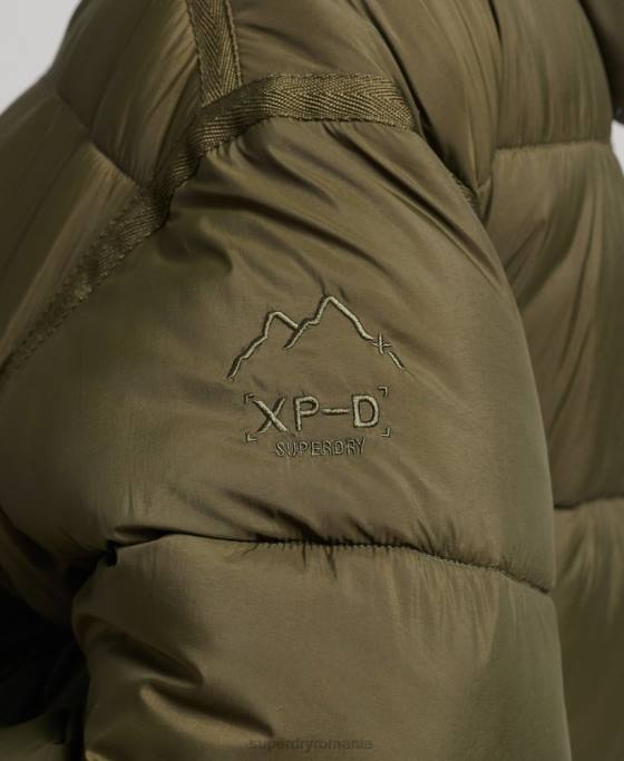Superdry jachetă parka căptușită cocoon xpd îmbrăcăminte verde femei JX0Z5455