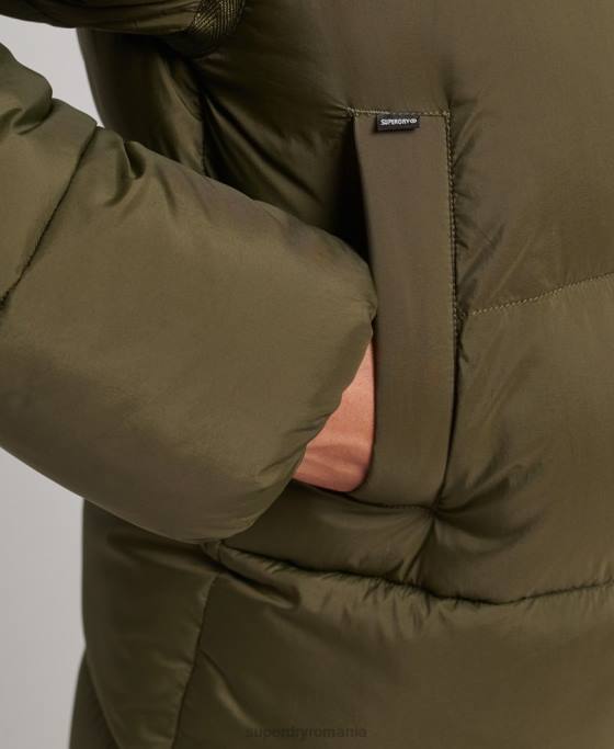 Superdry jachetă parka căptușită cocoon xpd îmbrăcăminte verde femei JX0Z5455