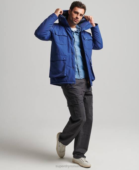 Superdry jachetă parka căptușită de munte îmbrăcăminte marina bărbați JX0Z4480