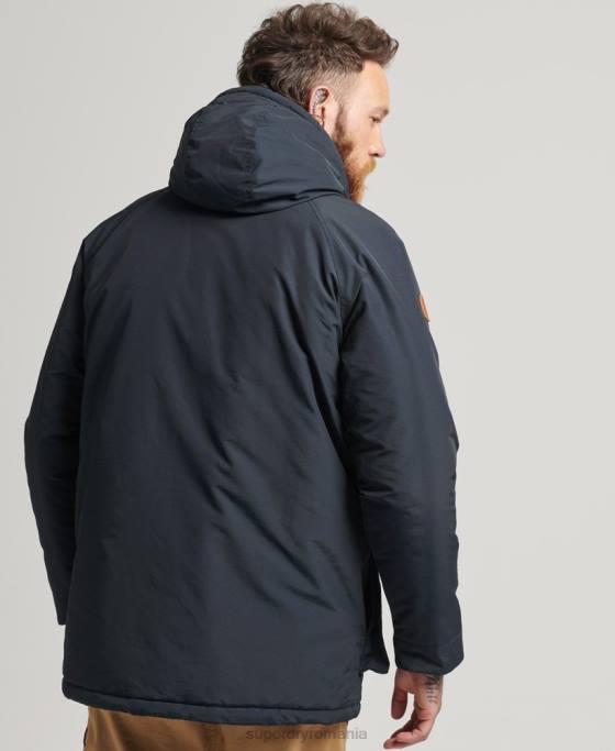 Superdry jachetă parka căptușită de munte îmbrăcăminte marina bărbați JX0Z4492