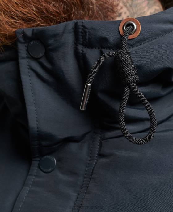 Superdry jachetă parka căptușită de munte îmbrăcăminte marina bărbați JX0Z4492