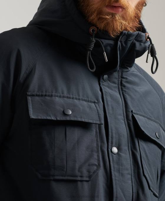 Superdry jachetă parka căptușită de munte îmbrăcăminte marina bărbați JX0Z4492