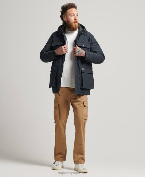 Superdry jachetă parka căptușită de munte îmbrăcăminte marina bărbați JX0Z4492
