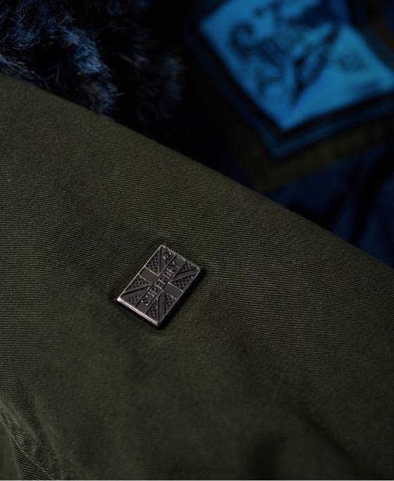 Superdry jachetă parka de blană artificială de culoarea șoimului îmbrăcăminte kaki femei JX0Z3862