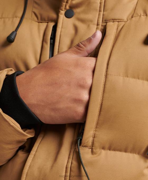 Superdry jachetă parka expediție din microfibră îmbrăcăminte maro bărbați JX0Z4478