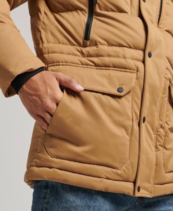 Superdry jachetă parka expediție din microfibră îmbrăcăminte maro bărbați JX0Z4478