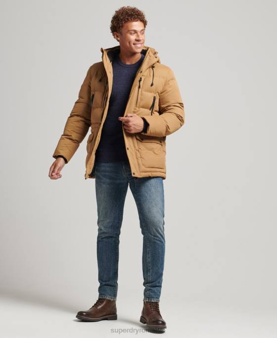 Superdry jachetă parka expediție din microfibră îmbrăcăminte maro bărbați JX0Z4478