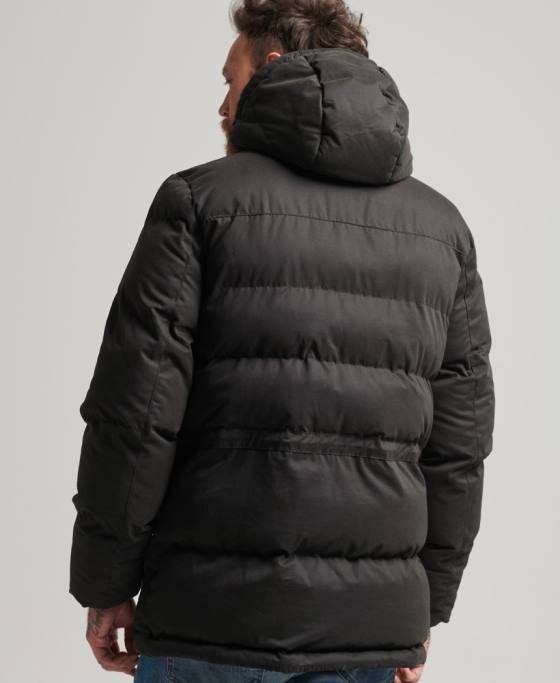 Superdry jachetă parka expediție din microfibră îmbrăcăminte negru bărbați JX0Z4557