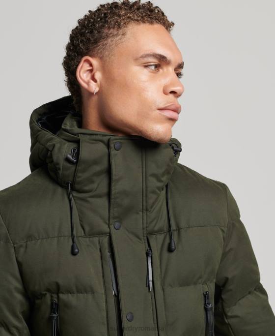 Superdry jachetă parka expediție din microfibră îmbrăcăminte verde bărbați JX0Z4448