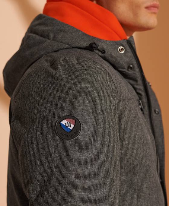 Superdry jachetă parka impermeabilă din puf îmbrăcăminte gri bărbați JX0Z4681