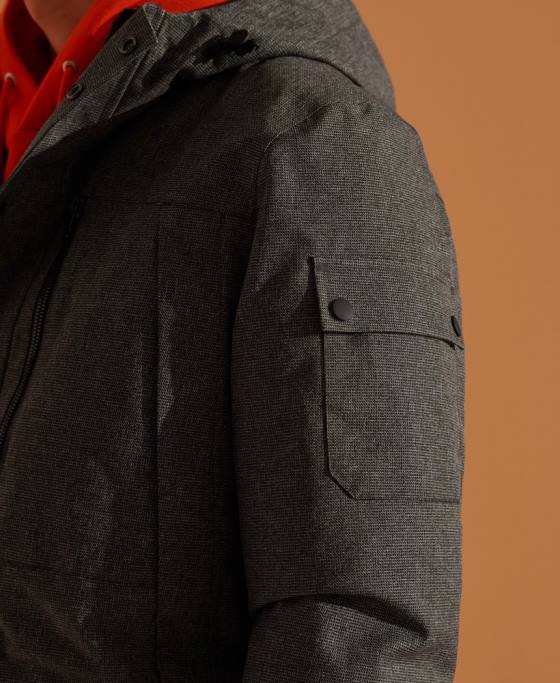 Superdry jachetă parka impermeabilă din puf îmbrăcăminte gri bărbați JX0Z4681