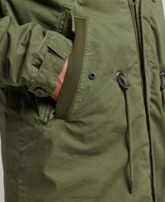 Superdry jachetă parka militară coadă de pește îmbrăcăminte kaki bărbați JX0Z4517