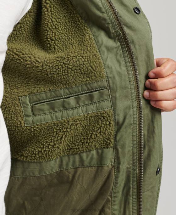 Superdry jachetă parka militară coadă de pește îmbrăcăminte kaki bărbați JX0Z4517