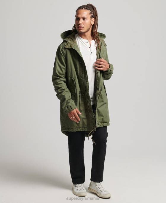 Superdry jachetă parka militară coadă de pește îmbrăcăminte kaki bărbați JX0Z4517