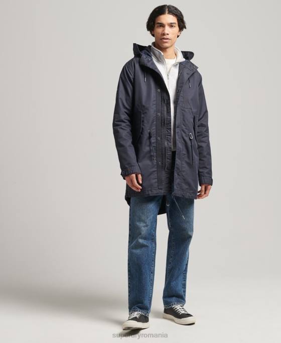 Superdry jachetă parka militară de epocă Fishhatil îmbrăcăminte albastru bărbați JX0Z4715